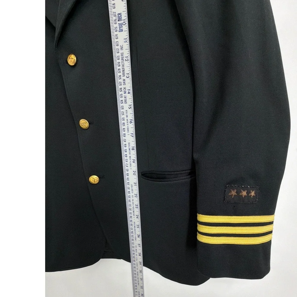 Vintage‎ Eastern Airline Pilot Uniform Blazer Jacket Gold Stripes 42R Hamilton